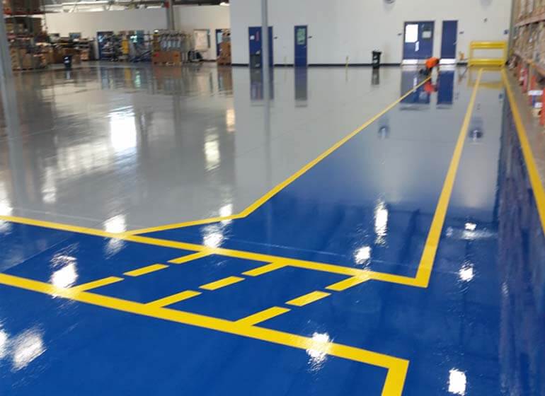 Chemical resistant floor paint